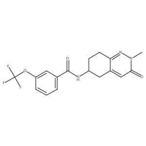 N-(2-methyl-3-oxo-2,3,5,6,7,8-hexahydrocinnolin-6-yl)-3-(trifluoromethoxy)benzamide结构式