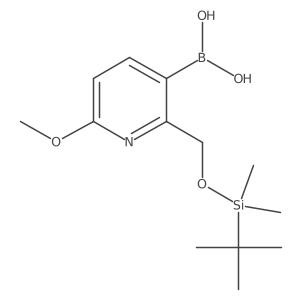 (2-(((tert-Butyldimethylsilyl)oxy)methyl)-6-methoxypyridin-3-yl)boronic acid结构式