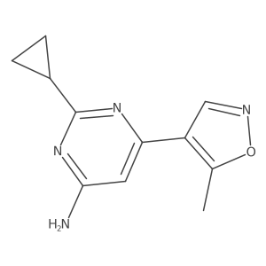2-Cyclopropyl-6-(5-methyl-1,2-oxazol-4-yl)pyrimidin-4-amine结构式