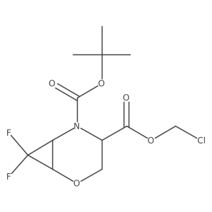 5-tert-butyl 4-chloromethyl (1S,4S,6R)-7,7-difluoro-2-oxa-5-azabicyclo[4.1.0]heptane-4,5-dicarboxylate Structure