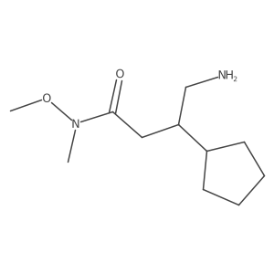 4-amino-3-cyclopentyl-N-methoxy-N-methylbutanamide Structure