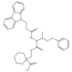 1-{[(2R,3S)-3-(benzyloxy)-2-({[(9H-fluoren-9-yl)methoxy]carbonyl}amino)butanamido]methyl}cyclohexane-1-carboxylic acid结构式