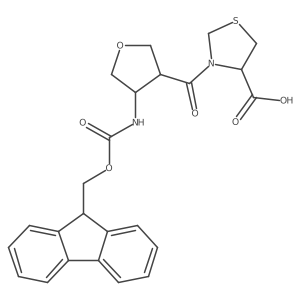 (4R)-3-[4-({[(9H-fluoren-9-yl)methoxy]carbonyl}amino)oxolane-3-carbonyl]-1,3-thiazolidine-4-carboxylic acid Structure