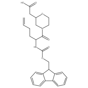 2-{4-[2-({[(9H-fluoren-9-yl)methoxy]carbonyl}amino)hex-5-enoyl]morpholin-2-yl}acetic acid Structure