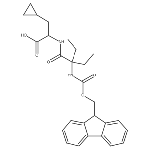 3-cyclopropyl-2-[2-ethyl-2-({[(9H-fluoren-9-yl)methoxy]carbonyl}amino)butanamido]propanoic acid结构式