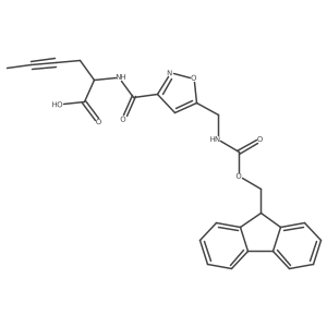 2-({5-[({[(9H-fluoren-9-yl)methoxy]carbonyl}amino)methyl]-1,2-oxazol-3-yl}formamido)hex-4-ynoic acid Structure