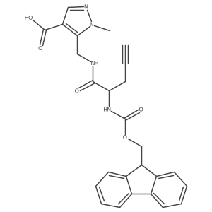 5-{[2-({[(9H-fluoren-9-yl)methoxy]carbonyl}amino)pent-4-ynamido]methyl}-1-methyl-1H-pyrazole-4-carboxylic acid结构式