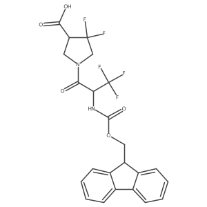 1-[2-({[(9H-fluoren-9-yl)methoxy]carbonyl}amino)-3,3,3-trifluoropropanoyl]-4,4-difluoropyrrolidine-3-carboxylic acid Structure