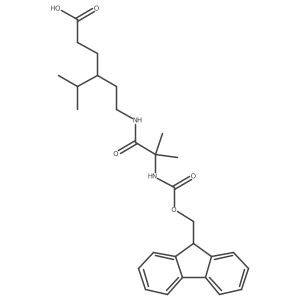 4-{2-[2-({[(9H-fluoren-9-yl)methoxy]carbonyl}amino)-2-methylpropanamido]ethyl}-5-methylhexanoic acid结构式