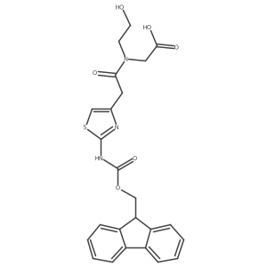 2-{2-[2-({[(9H-fluoren-9-yl)methoxy]carbonyl}amino)-1,3-thiazol-4-yl]-N-(2-hydroxyethyl)acetamido}acetic acid Structure