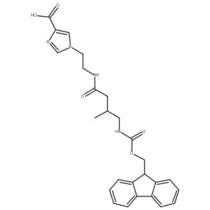 1-{2-[4-({[(9H-fluoren-9-yl)methoxy]carbonyl}amino)-3-methylbutanamido]ethyl}-1H-imidazole-4-carboxylic acid结构式
