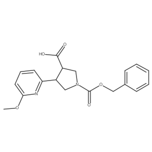 1-[(Benzyloxy)carbonyl]-4-(6-methoxypyridin-2-yl)pyrrolidine-3-carboxylic acid结构式
