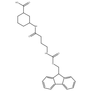 rac-(1R,3R)-3-[4-({[(9H-fluoren-9-yl)methoxy]carbonyl}amino)butanamido]cyclohexane-1-carboxylic acid结构式