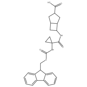 rac-(1R,5R,6S)-6-[1-({[(9H-fluoren-9-yl)methoxy]carbonyl}amino)cyclopropaneamido]bicyclo[3.2.0]heptane-3-carboxylic acid Structure