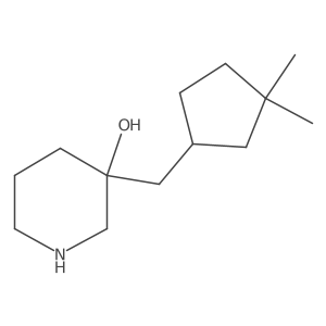 3-[(3,3-Dimethylcyclopentyl)methyl]piperidin-3-ol结构式