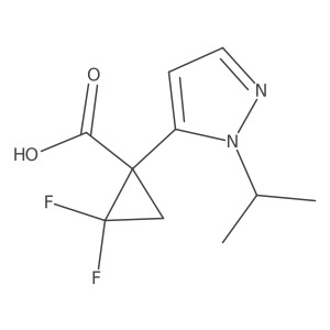 2,2-difluoro-1-[1-(propan-2-yl)-1H-pyrazol-5-yl]cyclopropane-1-carboxylic acid结构式