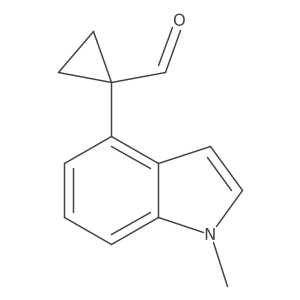 1-(1-methyl-1H-indol-4-yl)cyclopropane-1-carbaldehyde结构式