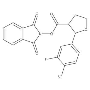 rac-1,3-dioxo-2,3-dihydro-1H-isoindol-2-yl (2R,3R)-2-(4-chloro-3-fluorophenyl)oxolane-3-carboxylate Structure