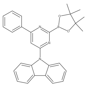 9-(6-Phenyl-2-(4,4,5,5-tetramethyl-1,3,2-dioxaborolan-2-yl)pyrimidin-4-yl)-9H-carbazole结构式
