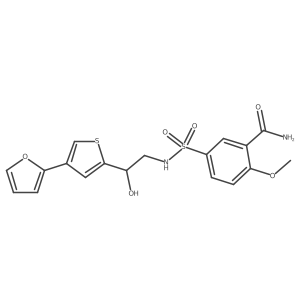 5-({2-[4-(Furan-2-yl)thiophen-2-yl]-2-hydroxyethyl}sulfamoyl)-2-methoxybenzamide结构式