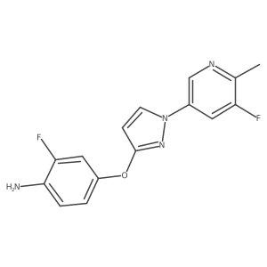 2-Fluoro-4-[[1-(5-fluoro-6-methyl-3-pyridinyl)-1H-pyrazol-3-yl]oxy]benzenamine结构式