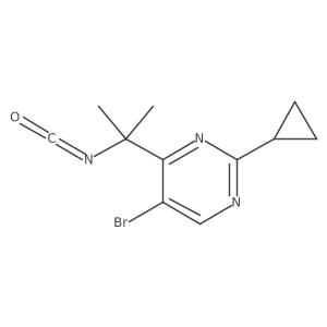 5-Bromo-2-cyclopropyl-4-(2-isocyanatopropan-2-yl)pyrimidine结构式
