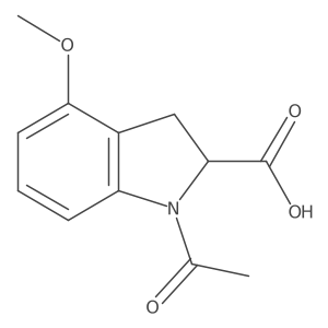1-acetyl-4-methoxy-2,3-dihydro-1H-indole-2-carboxylic acid结构式