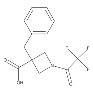 3-Benzyl-1-(2,2,2-trifluoroacetyl)azetidine-3-carboxylic acid结构式