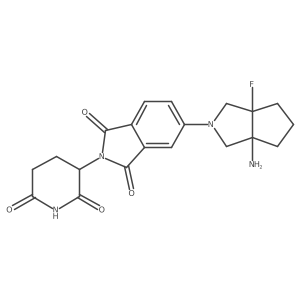 rac-5-[(3aR,6aS)-3a-amino-6a-fluoro-octahydrocyclopenta[c]pyrrol-2-yl]-2-(2,6-dioxopiperidin-3-yl)-2,3-dihydro-1H-isoindole-1,3-dione Structure