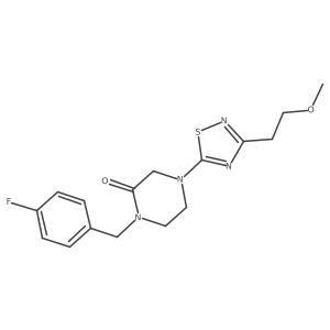 1-[(4-Fluorophenyl)methyl]-4-[3-(2-methoxyethyl)-1,2,4-thiadiazol-5-yl]piperazin-2-one结构式