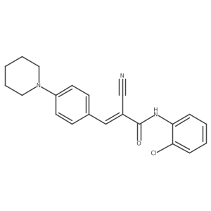 N-(2-chlorophenyl)-2-cyano-3-[4-(piperidin-1-yl)phenyl]prop-2-enamide结构式