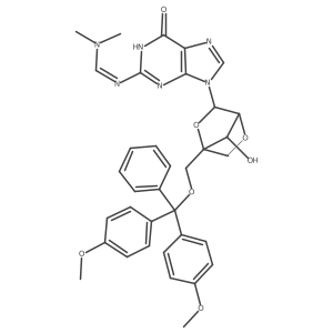 N'-[9-[(1S,3R,4S,7R)-1-[[bis(4-methoxyphenyl)-phenylmethoxy]methyl]-7-hydroxy-2,5-dioxabicyclo[2.2.1]heptan-3-yl]-6-oxo-1H-purin-2-yl]-N,N-dimethylmethanimidamide Structure