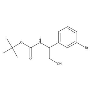 [1-(3-Bromo-phenyl)-2-hydroxy-ethyl]-carbamic acid tert-butyl ester Structure