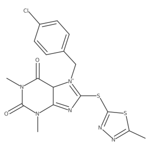 7-[(4-chlorophenyl)methyl]-1,3-dimethyl-8-[(5-methyl-1,3,4-thiadiazol-2-yl)sulfanyl]-5H-purin-7-ium-2,6-dione结构式