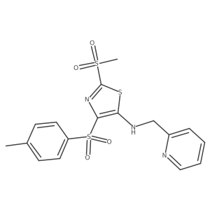 2-(methylsulfonyl)-N-(pyridin-2-ylmethyl)-4-tosylthiazol-5-amine结构式