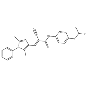 (E)-2-cyano-N-[4-(difluoromethylsulfanyl)phenyl]-3-(2,5-dimethyl-1-phenylpyrrol-3-yl)prop-2-enamide Structure