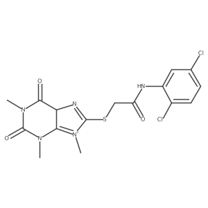 N-(2,5-dichlorophenyl)-2-[(1,3,9-trimethyl-2,6-dioxo-5H-purin-9-ium-8-yl)sulfanyl]acetamide Structure