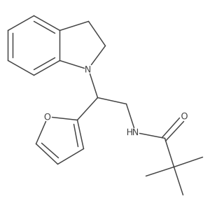N-(2-(furan-2-yl)-2-(indolin-1-yl)ethyl)pivalamide Structure
