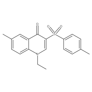 1-ethyl-6-methyl-3-tosylquinolin-4(1H)-one结构式