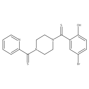 (5-Bromo-2-hydroxyphenyl)(4-(pyridine-2-carbonothioyl)piperazin-1-yl)methanethione结构式