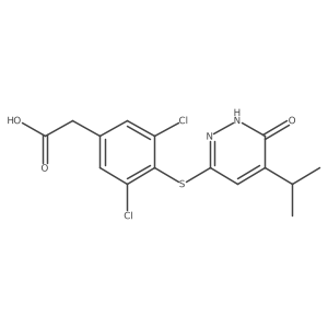 [3,5-Dichloro-4-(5-isopropyl-6-oxo-1,6-dihydro-pyridazin-3-ylsulfanyl)-phenyl]-acetic acid Structure