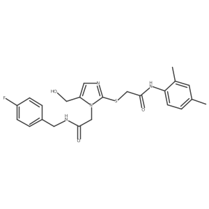 N-(2,4-dimethylphenyl)-2-{[1-({[(4-fluorophenyl)methyl]carbamoyl}methyl)-5-(hydroxymethyl)-1H-imidazol-2-yl]sulfanyl}acetamide Structure