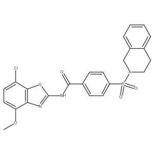 N-(7-chloro-4-methoxybenzo[d]thiazol-2-yl)-4-((3,4-dihydroisoquinolin-2(1H)-yl)sulfonyl)benzamide结构式