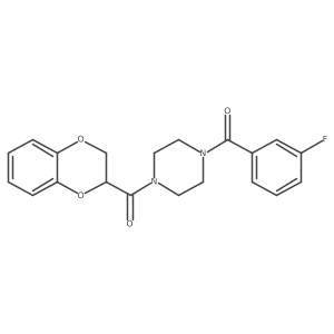2,3-Dihydro-1,4-benzodioxin-2-yl[4-(3-fluorobenzoyl)piperazino]methanone结构式
