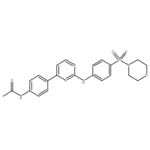 N-(4-(2-{[4-(morpholin-4-ylsulfonyl)phenyl]amino}pyrimidin-4-yl)phenyl)acetamide结构式