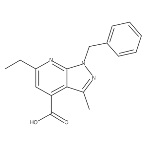 1-benzyl-6-ethyl-3-methyl-1H-pyrazolo[3,4-b]pyridine-4-carboxylic acid Structure