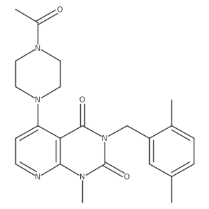 5-(4-acetylpiperazin-1-yl)-3-(2,5-dimethylbenzyl)-1-methylpyrido[2,3-d]pyrimidine-2,4(1H,3H)-dione Structure