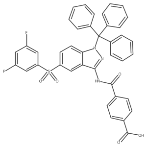 N-[5-(3,5-Difluoro-benzenesulfonyl)-1-trityl-1H-indazol-3-yl]-terephthalamic acid Structure