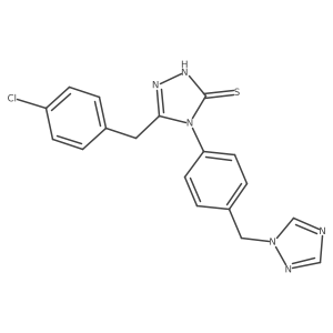 3-[(4-chlorophenyl)methyl]-4-[4-(1,2,4-triazol-1-ylmethyl)phenyl]-1H-1,2,4-triazole-5-thione Structure