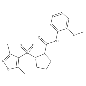 1-((3,5-dimethylisoxazol-4-yl)sulfonyl)-N-(2-methoxyphenyl)pyrrolidine-2-carboxamide Structure